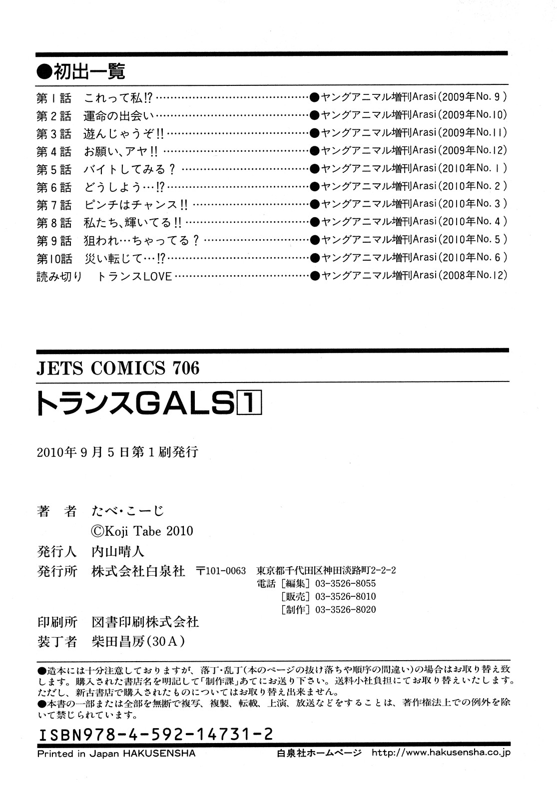 [Tabe Koji] Trance GALS Vol.1 [たべ・こーじ] トランスGALS Vol.1 [10-09-05]